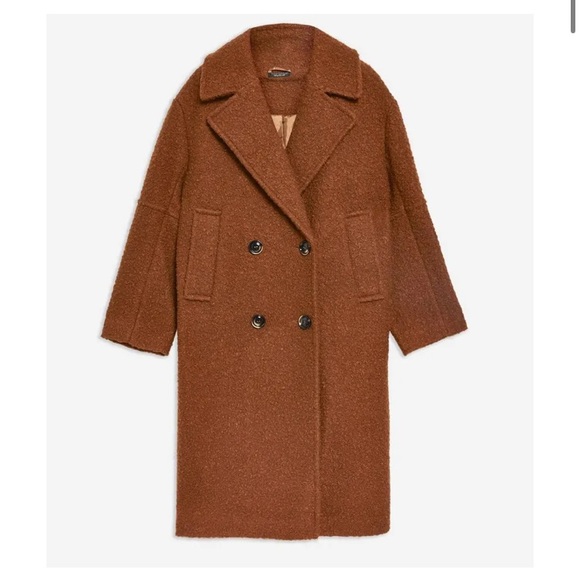 Jackets & Blazers - Topshop oversized Brown Teddy Coat - Classic Double-Breasted Overcoat